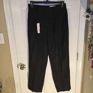 TOPMAN Mens Black Pleated Dress Pants W30 L32 Regular Fit‎ Office Trousers
